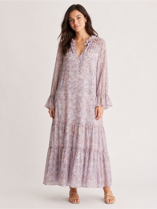 Vici Dresses & Skirts - Vici Lavender Floral Tiered Maxi Dress Size Small